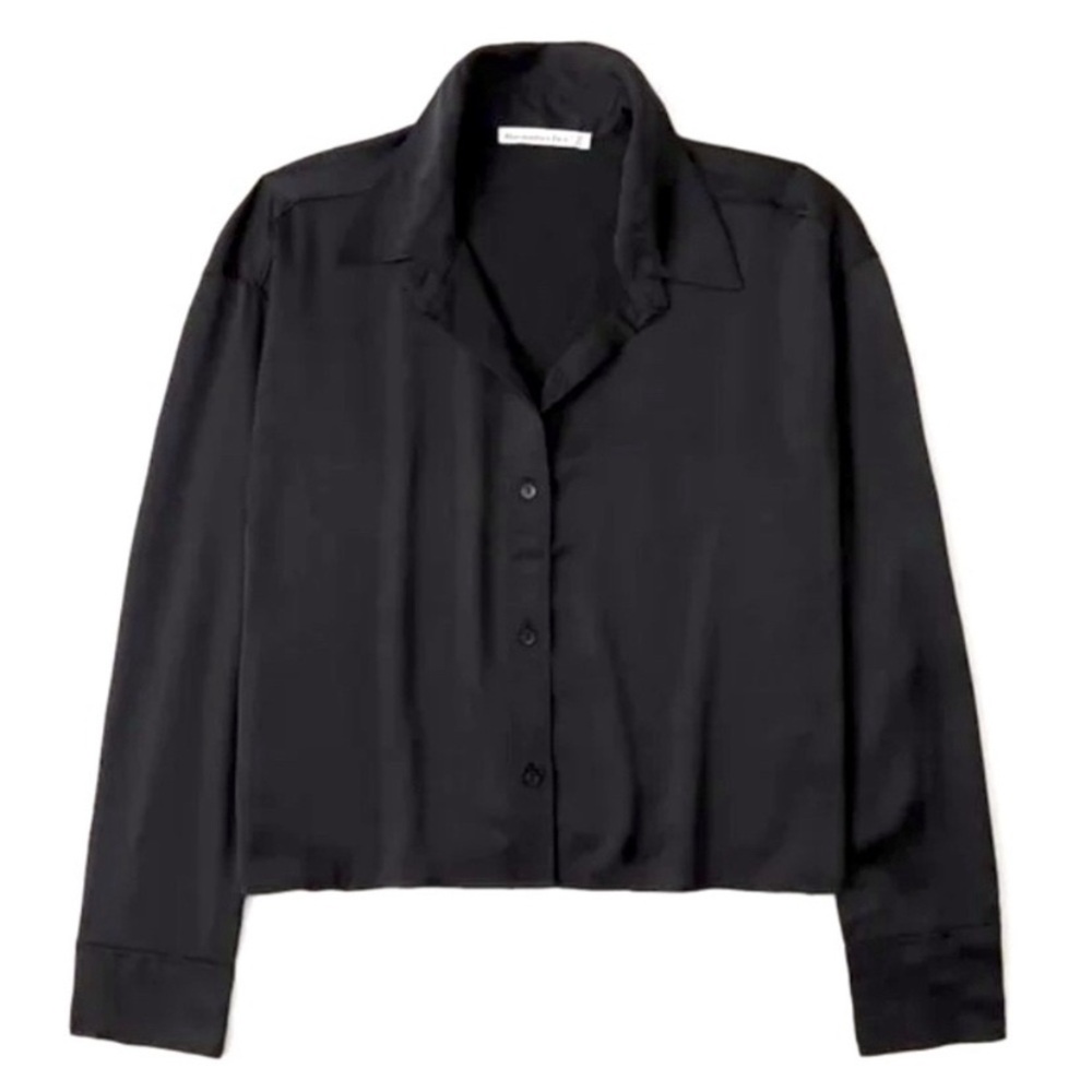 Abercrombie & Fitch | 90s Cropped Satin Shirt | Size S